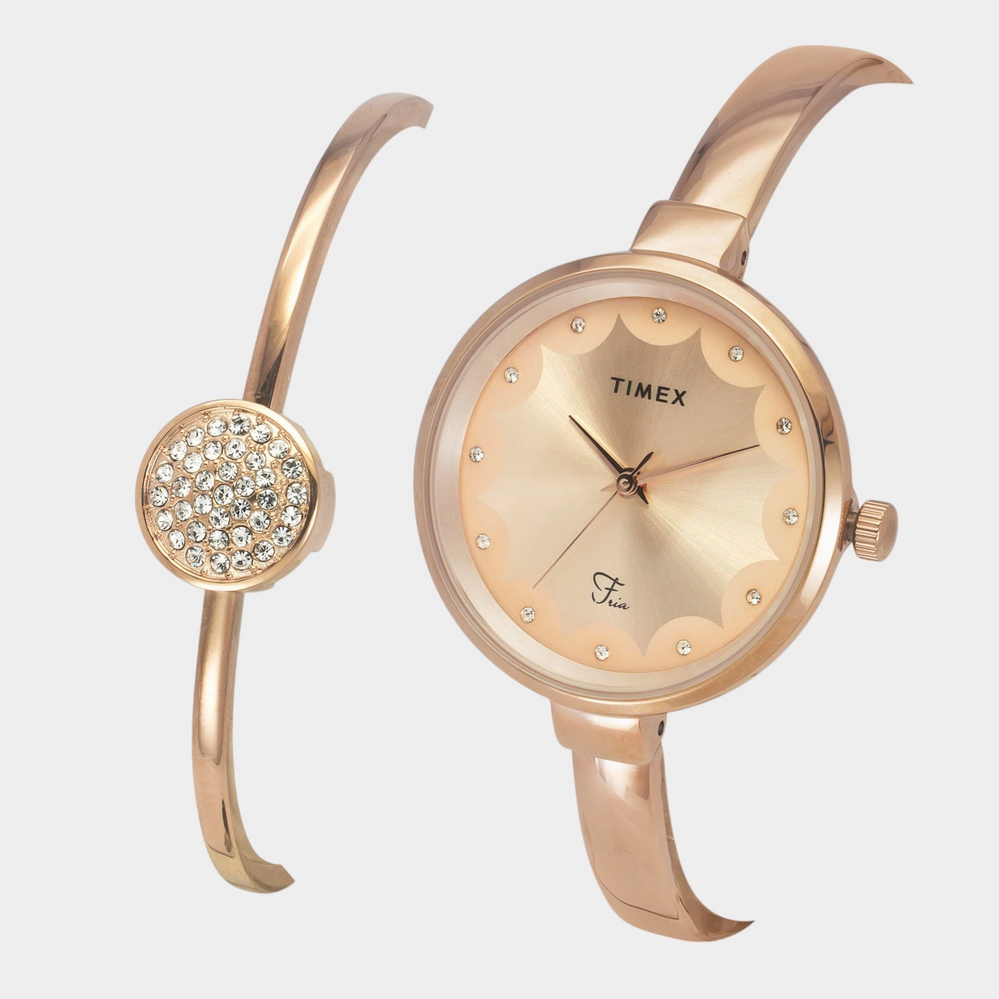 Women Quartz Rose Gold Dial Analog Brass Watch TWEL18502