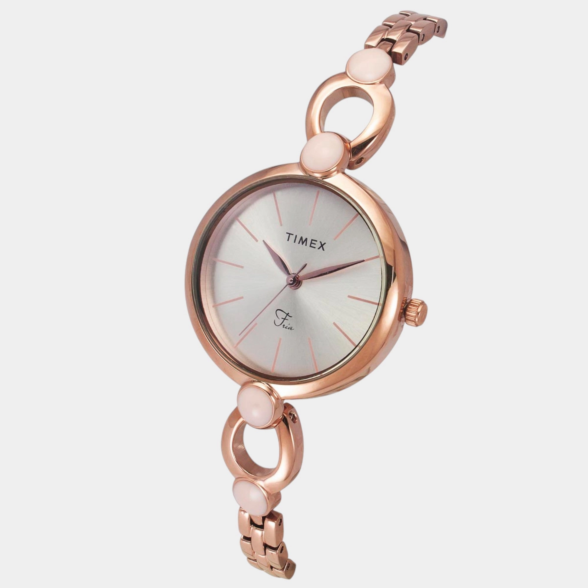 Women Quartz Silver Dial Analog Brass Watch TWEL18105