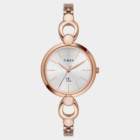 Women Quartz Silver Dial Analog Brass Watch TWEL18105