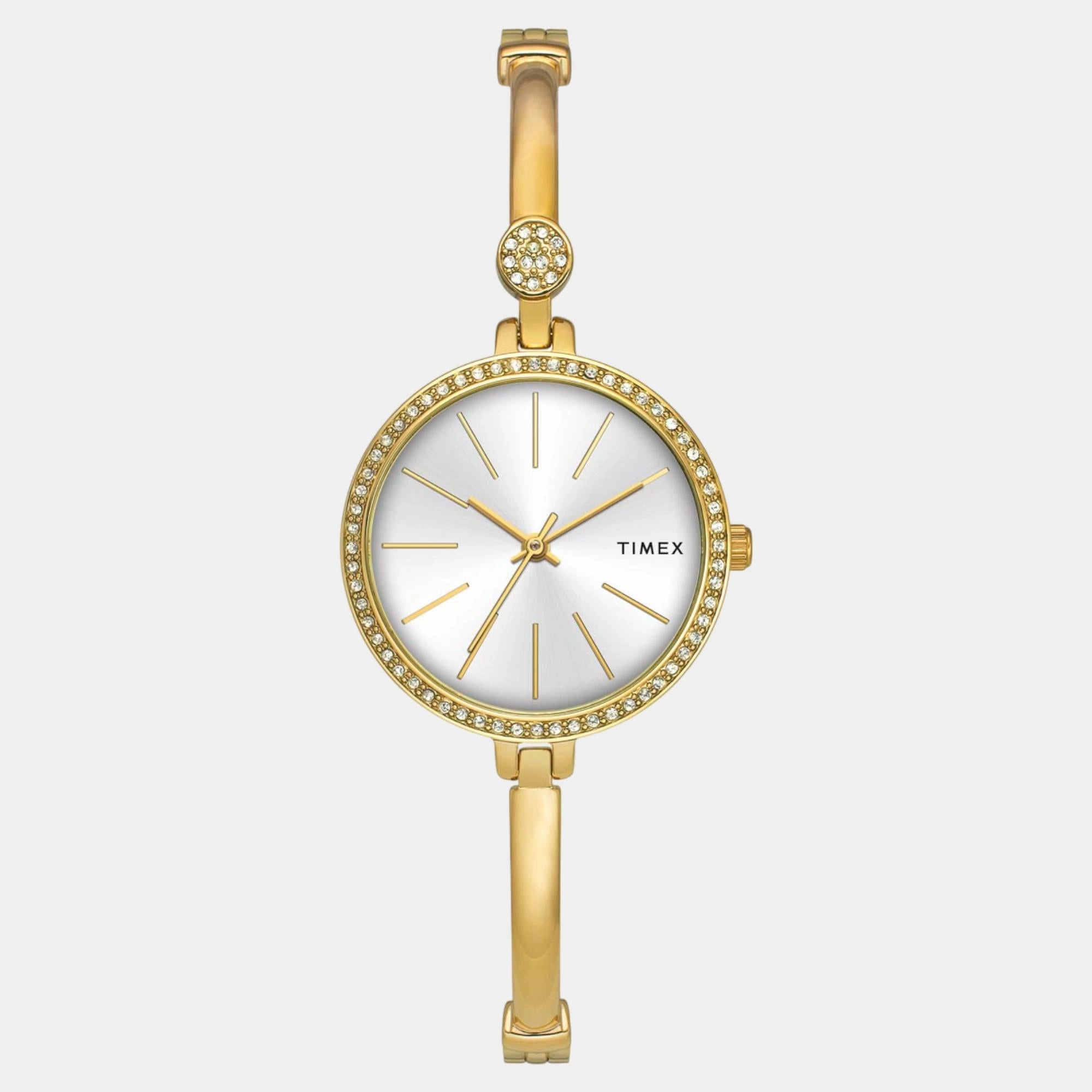 Women Quartz Silver Dial Analog Brass Watch TWEL18405