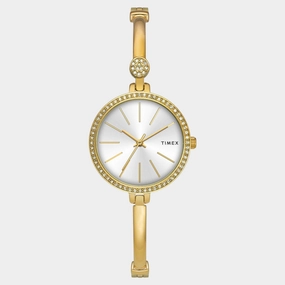 Women Quartz Silver Dial Analog Brass Watch TWEL18405