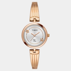 Women Quartz Silver Dial Analog Brass Watch TWEL19802