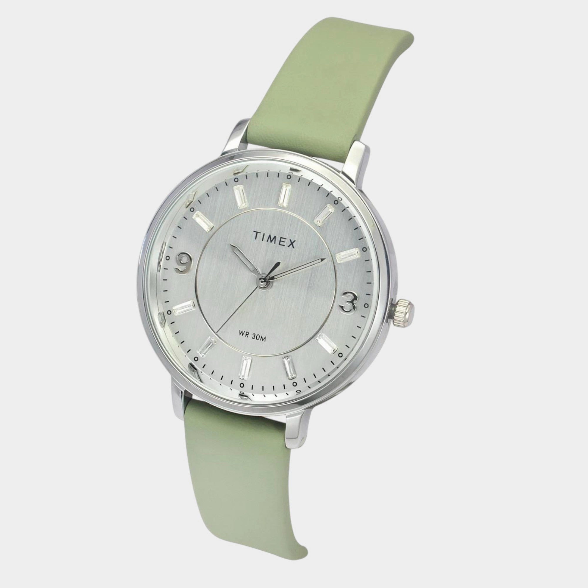 Women Quartz Silver Dial Analog Leather Watch TWEL15815