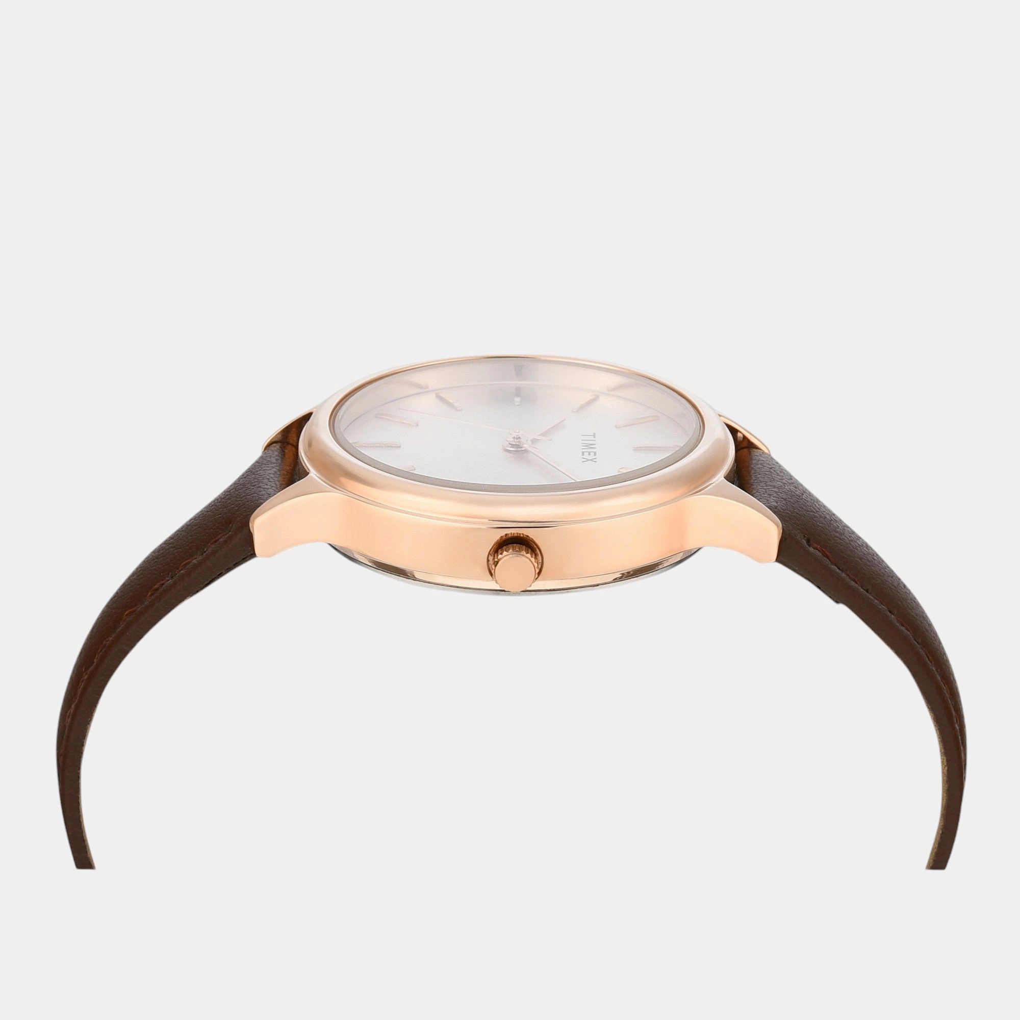 Women Quartz Silver Dial Analog Leather Watch TWTL12105