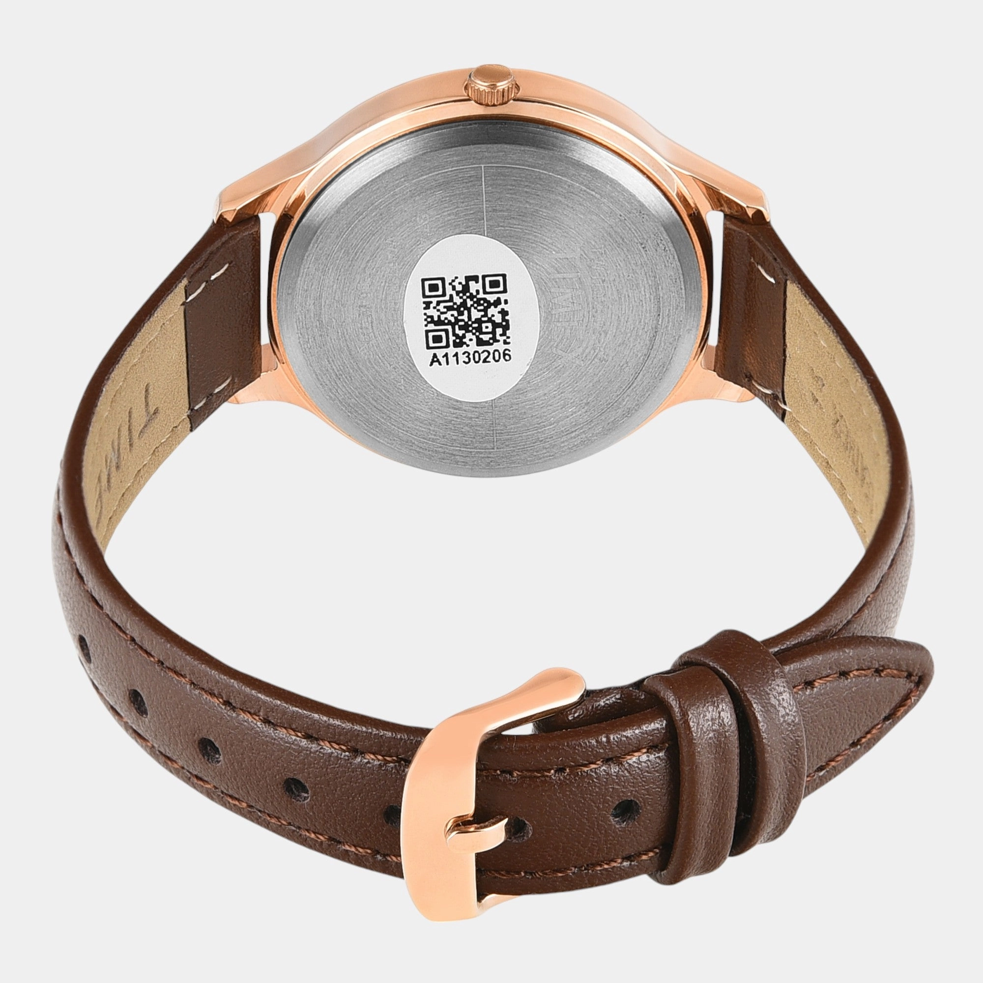 Women Quartz Silver Dial Analog Leather Watch TWTL12105