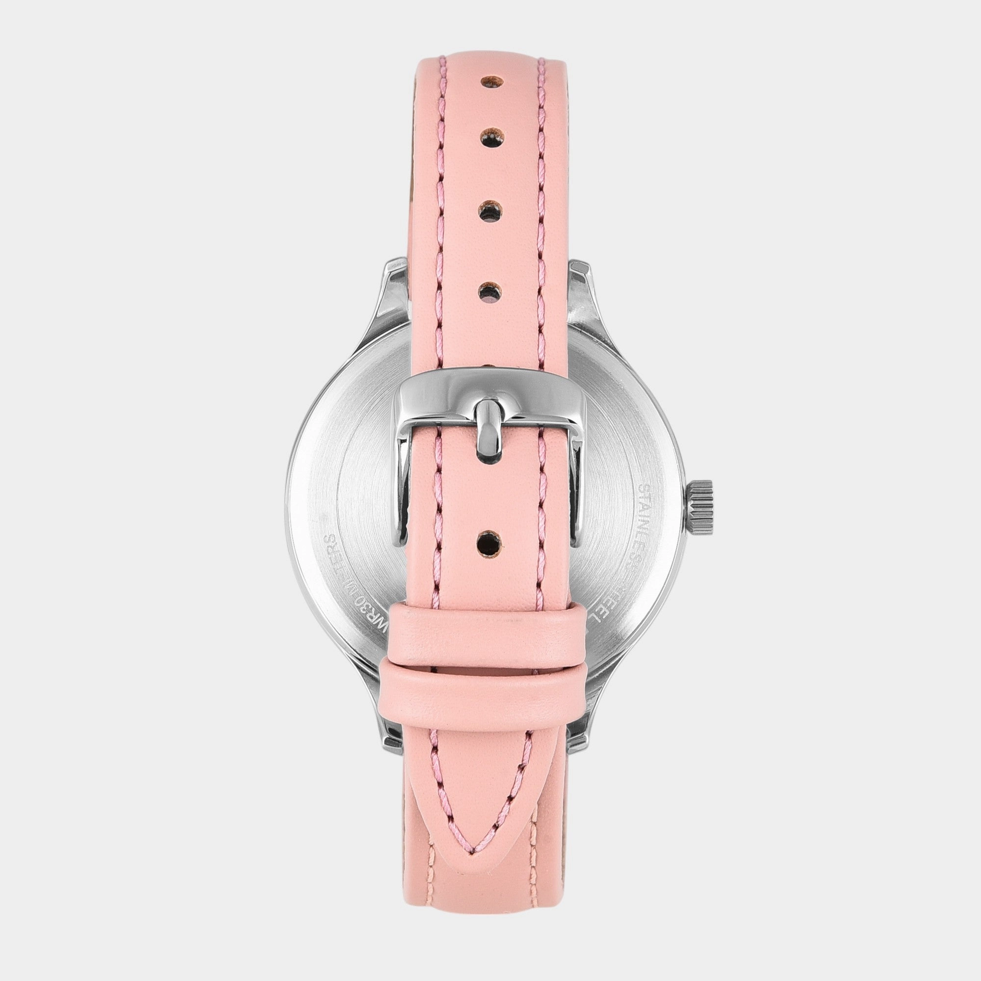 Women Quartz Silver Dial Multi-Function Leather Watch TWEL14822