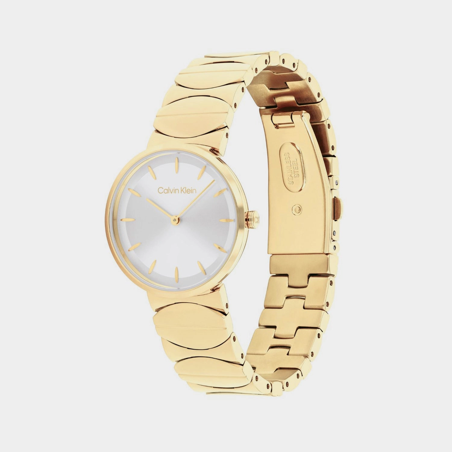 Women Quartz Silver White Dial Analog Stainless Steel Watch 25100043