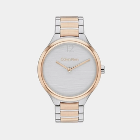 Women Quartz Silver White Dial Analog Stainless Steel Watch 25100049
