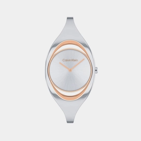 Women Quartz Silver White Dial Analog Stainless Steel Watch 25200393