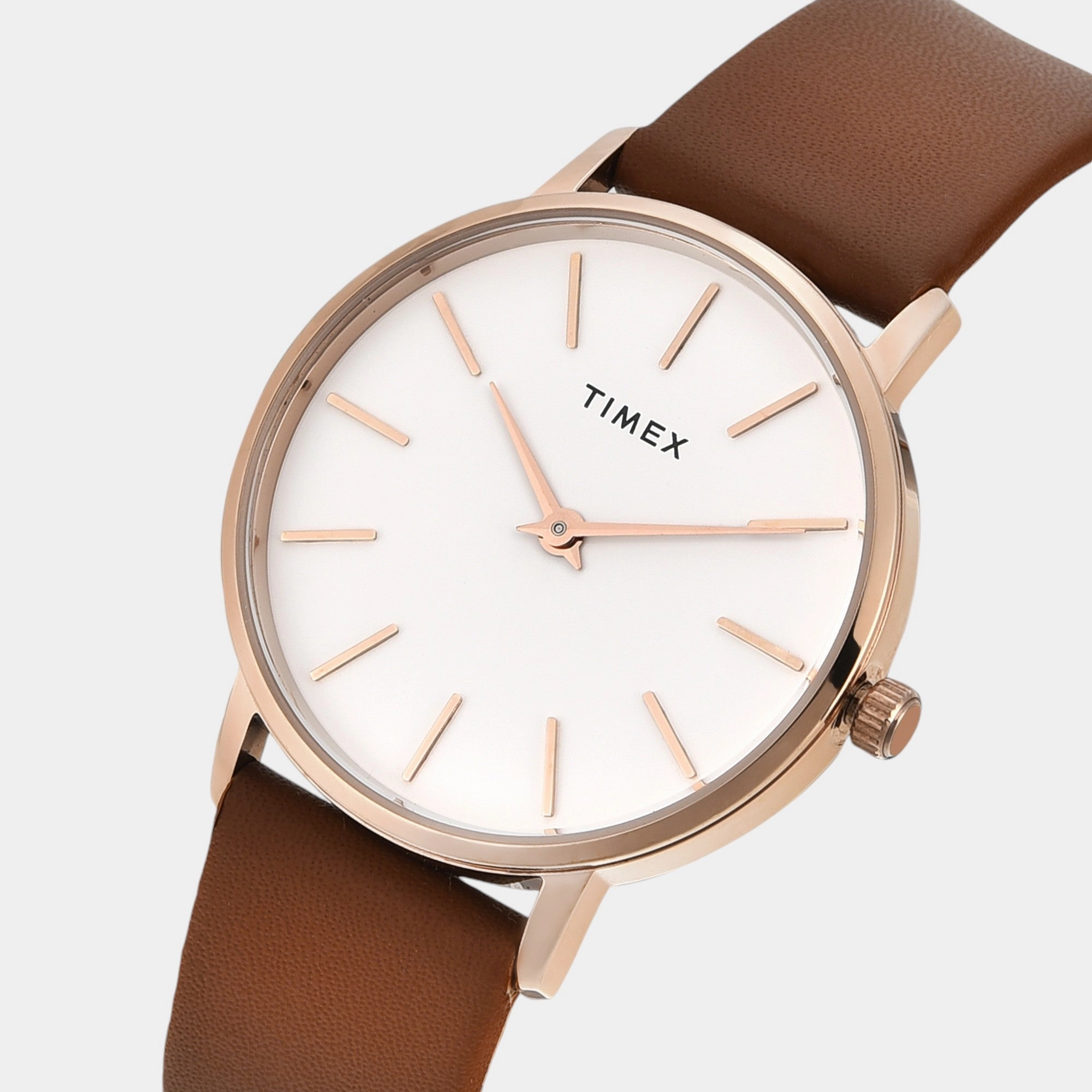 Women Quartz White Dial Analog Leather Watch TWEL15609