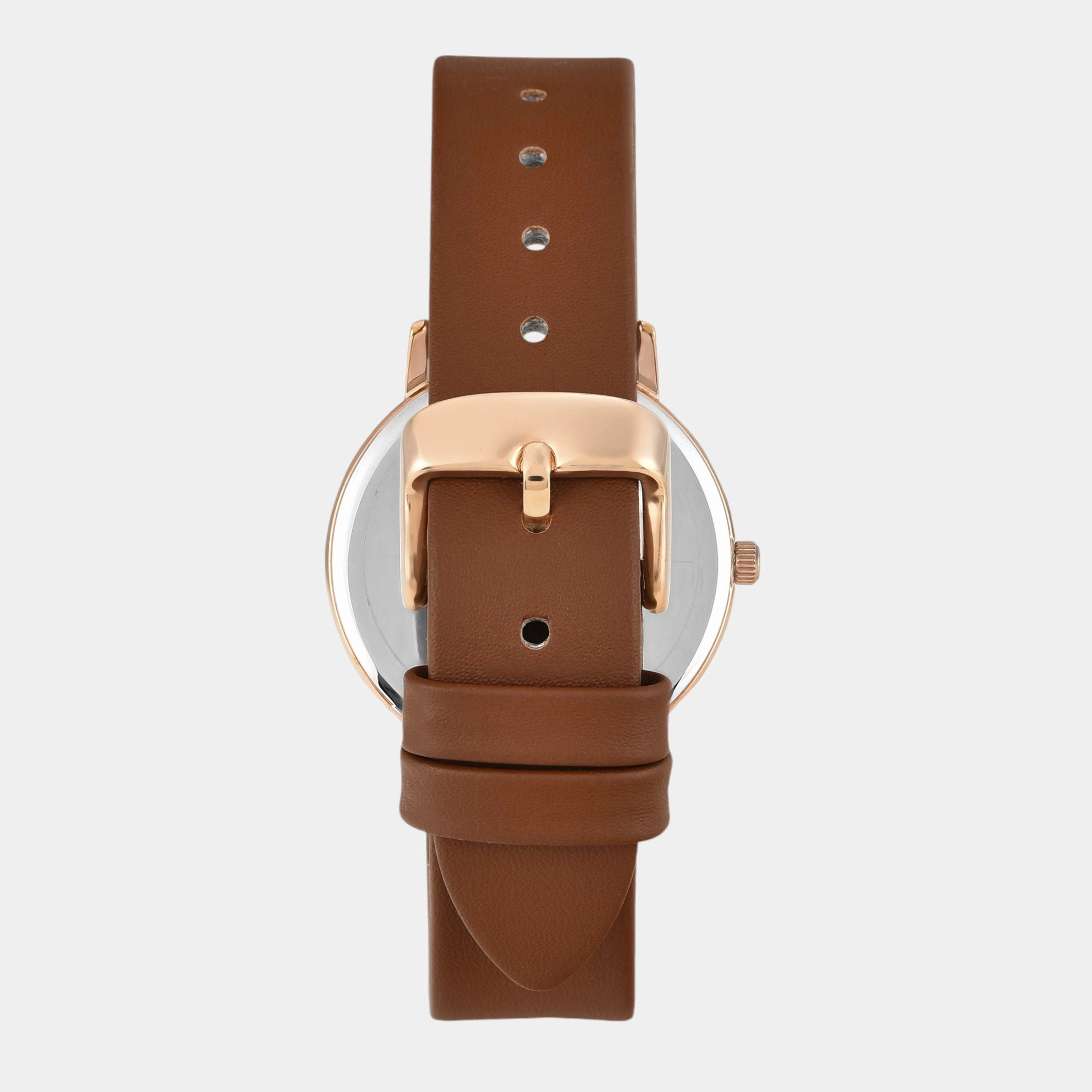 Women Quartz White Dial Analog Leather Watch TWEL15609