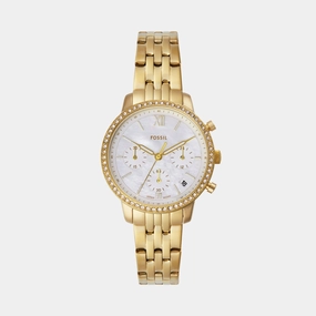 Women Quartz White Dial Chronograph Stainless Steel Watch ES5358