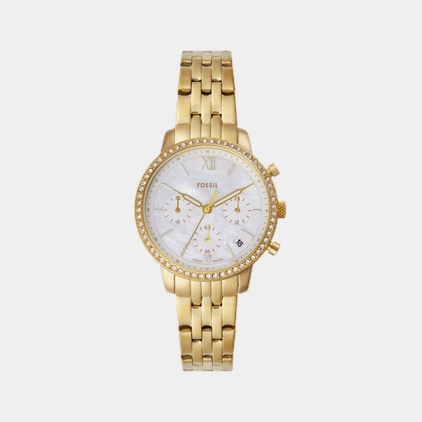 Women Quartz White Dial Chronograph Stainless Steel Watch ES5358