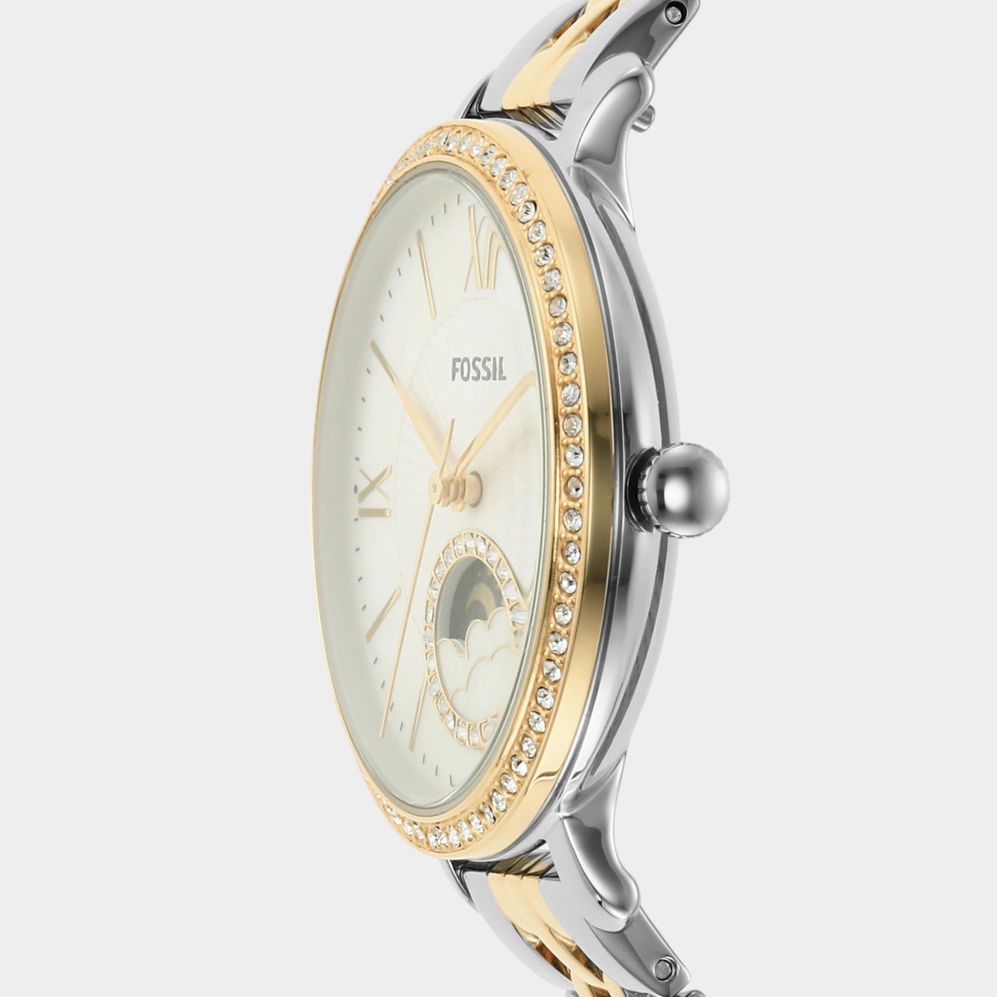 Women Quartz White Mother Of Pearl Dial Analog Stainless Steel Watch ES5166