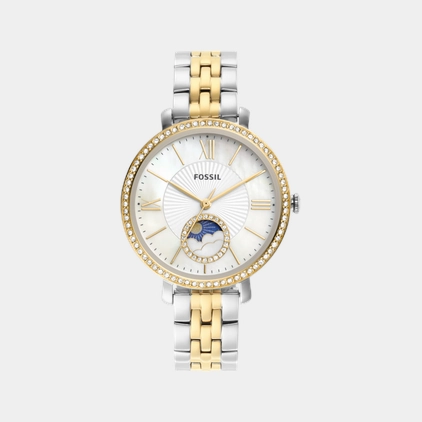 Women Quartz White Mother Of Pearl Dial Analog Stainless Steel Watch ES5166
