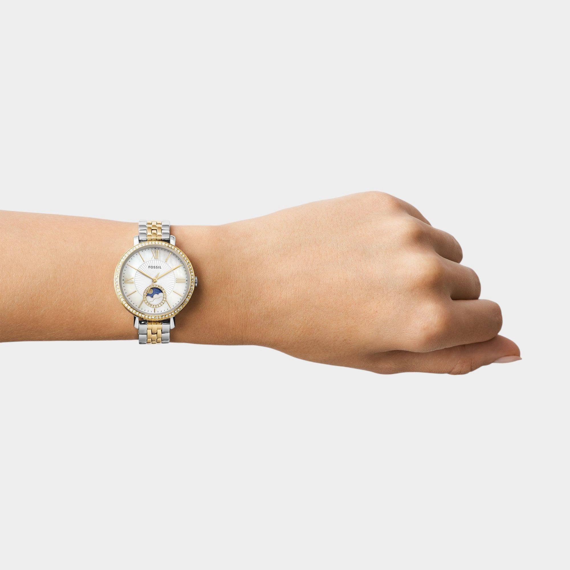 Women Quartz White Mother Of Pearl Dial Analog Stainless Steel Watch ES5166