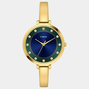 Women's Blue/Green Dial Analog Brass Watch TWEL12827-EX
