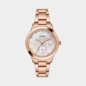 Women's Mother Of Pearl Round Chronograph Stainless Steel Watch TW000Q817-EX