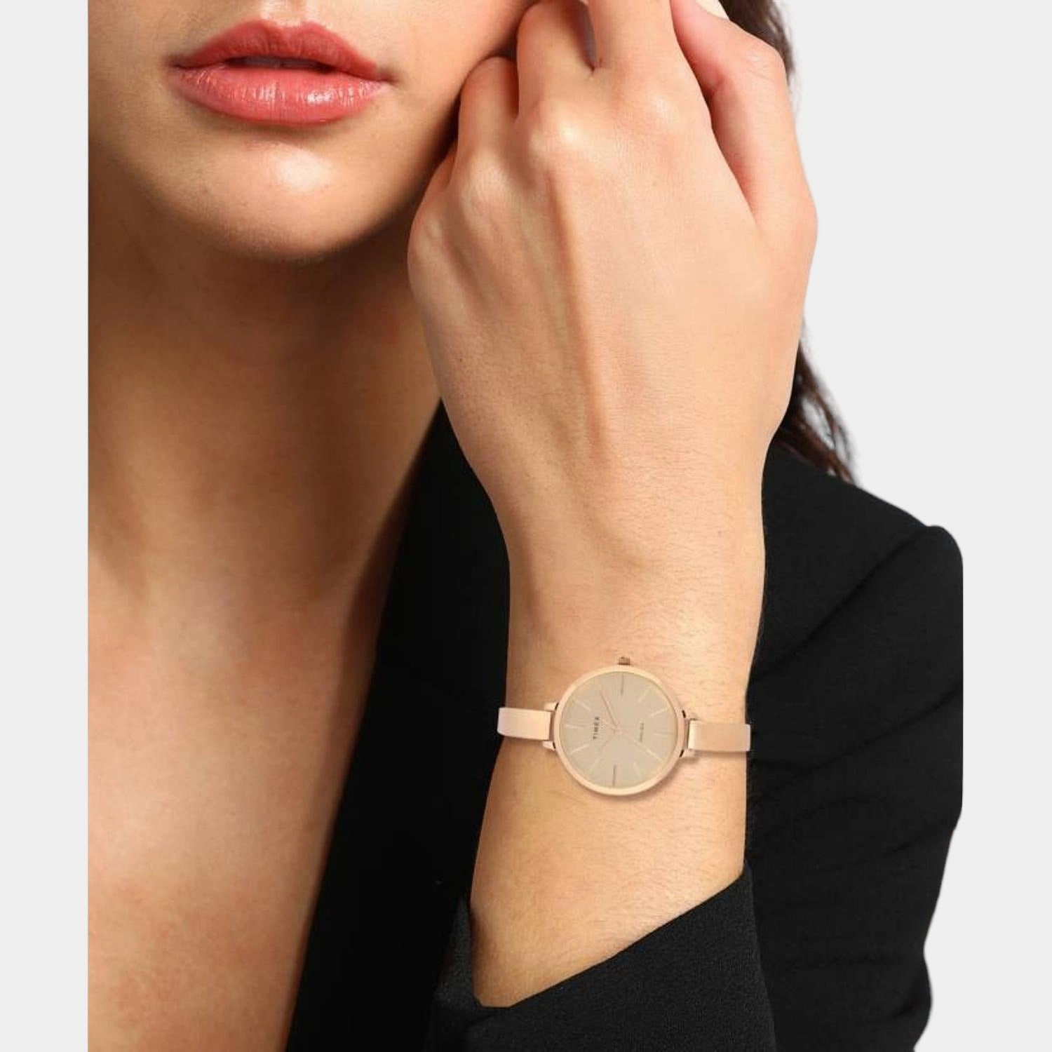 Women's Rose Gold Analog Stainless Steel Watch TWEL12803