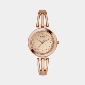 Women's Rose Gold Analog Stainless Steel Watch TWTL10312