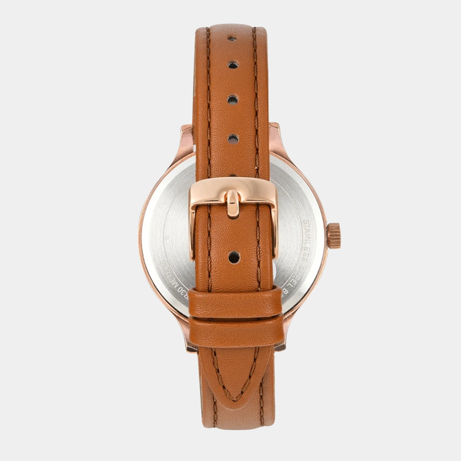 Women's Rose Gold Dial Multi-Function Leather Watch TWEL14823