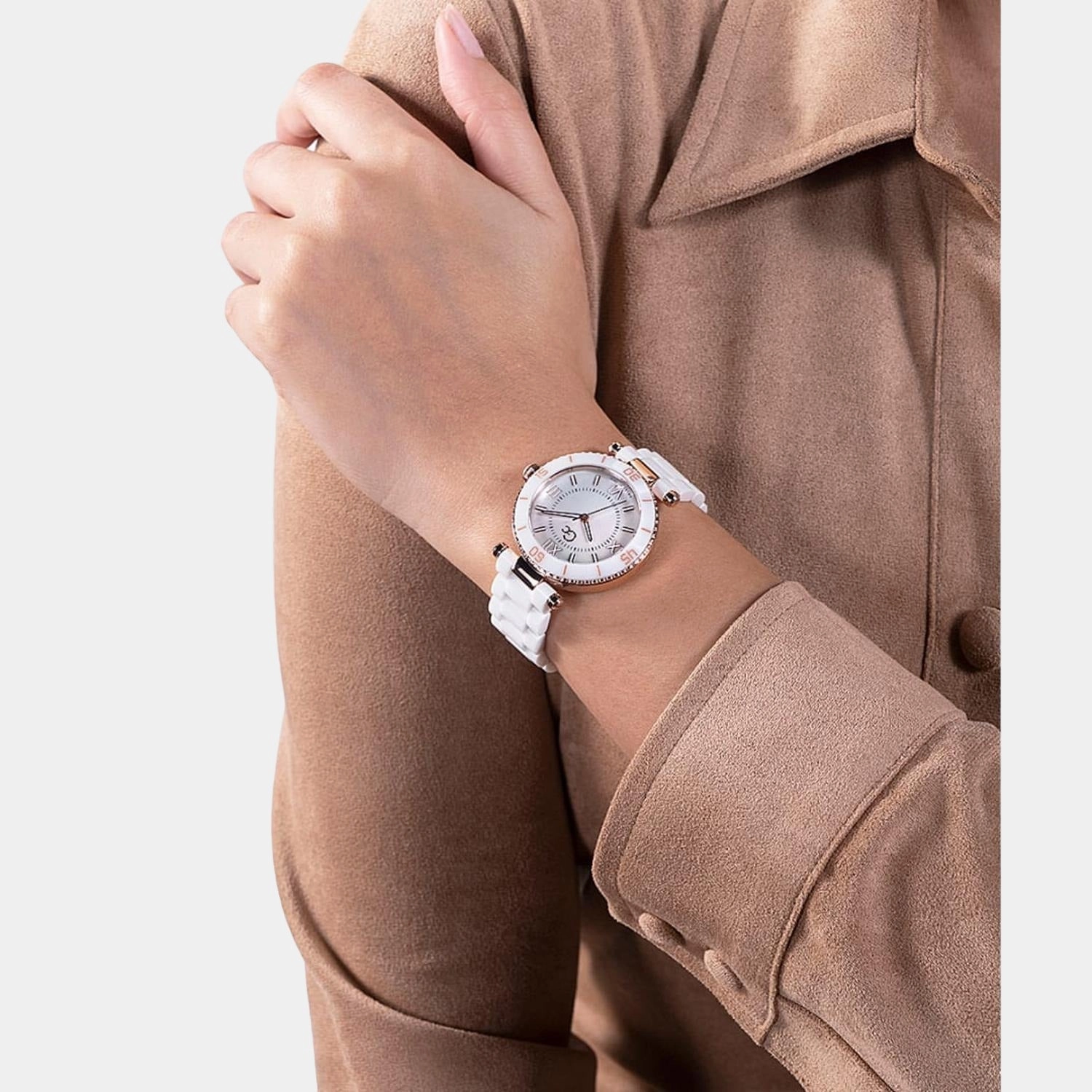 Women's White Analog Stainless Steel Watch Z05007L1MF