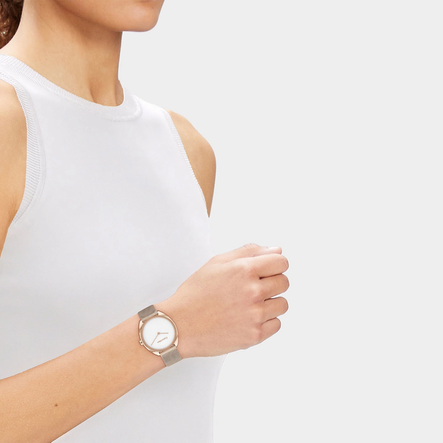 Women White Analog Mesh Watch 25200270