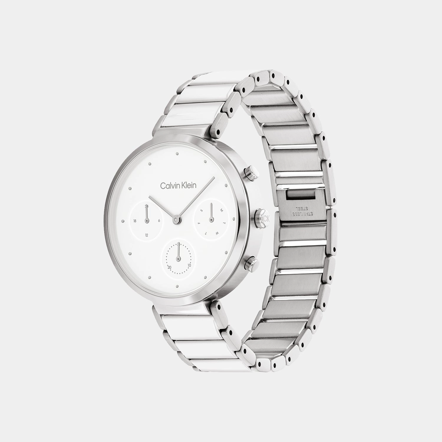 Women White Chronograph Stainless Steel Watch 25200282