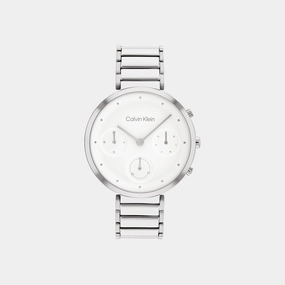 Women White Chronograph Stainless Steel Watch 25200282