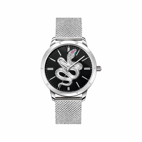 Womens watch snake in 3D optics silver