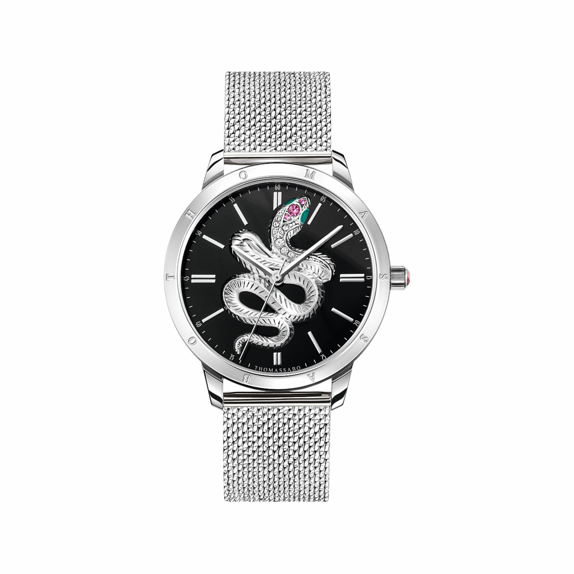 Womens watch snake in 3D optics silver