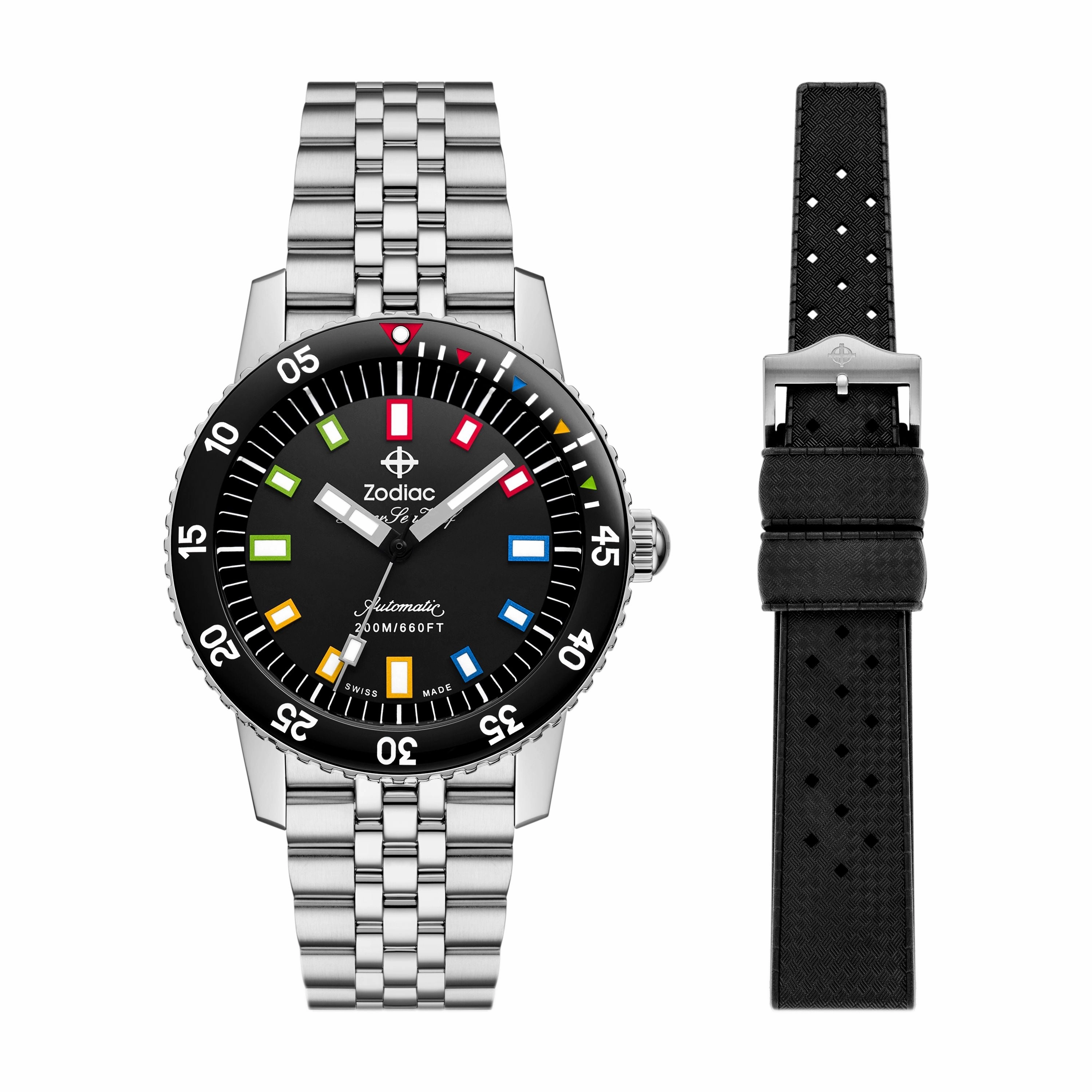 Zodiac Men's Compression Diver Automatic, Stainless Steel Watch